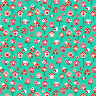 TRICOLINE CASA DE PASSARINHO VERDE 100% ALGODÃO