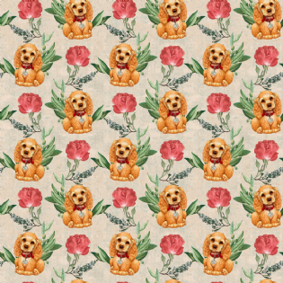 TRICOLINE DIGITAL CÃO E FLOR 100% ALGODÃO