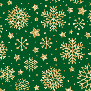  TRICOLINE FLOCOS DE NEVE VERDE 100% ALGODÃO